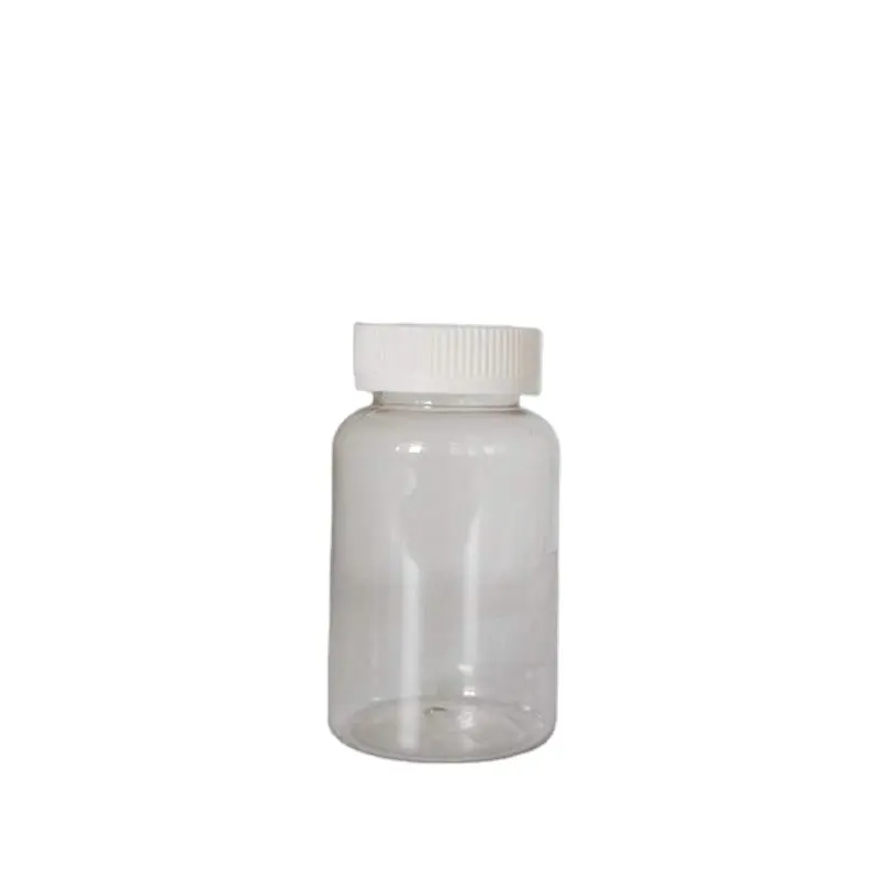 PET Pill Packer Plastik flasche Transparent mit 45 Hals Finish mit kunden spezifischem Deckel 250cc Siebdruck Glasflasche für Pillen