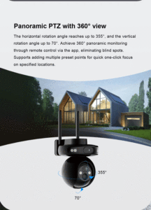 V380pro 4MP Wireless Low Power Night Vision Solar Battery Power PTZ Network <strong>Camera</strong> Dual Lens Outdoor 4G Solar Powered <strong>Camera</strong> - Product Image 3