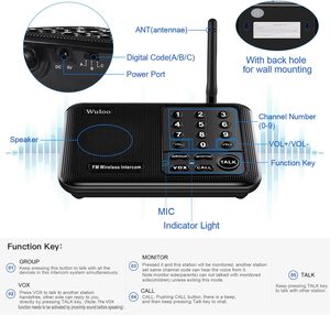 <strong>Intercoms</strong> <strong>Wireless</strong> for Home 5280 Feet Range 10 Channel 3 Code <strong>Intercom</strong> Communication <strong>Wireless</strong> <strong>Intercom</strong> <strong>System</strong> Home