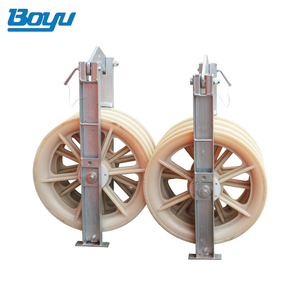 Bundle Nylon Three <strong>Stringing</strong> <strong>Block</strong> Conductor Pulleys for Transmission Line - Product Image 4