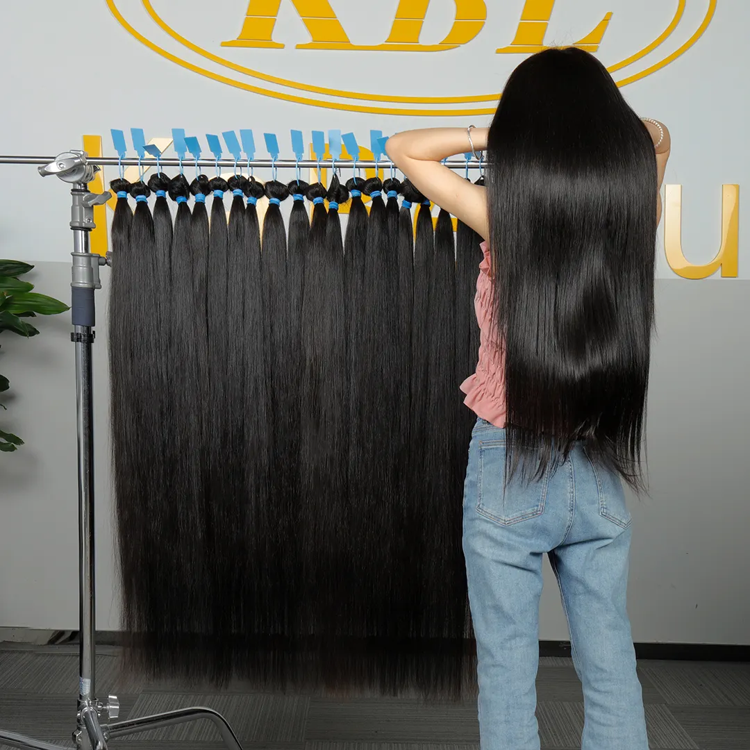 Cabelo indiano virgem cru fabricante na índia, cabelo humano da extensão do cabelo virgem indiana, em linha reta de remy do indiano extensões de cabelo