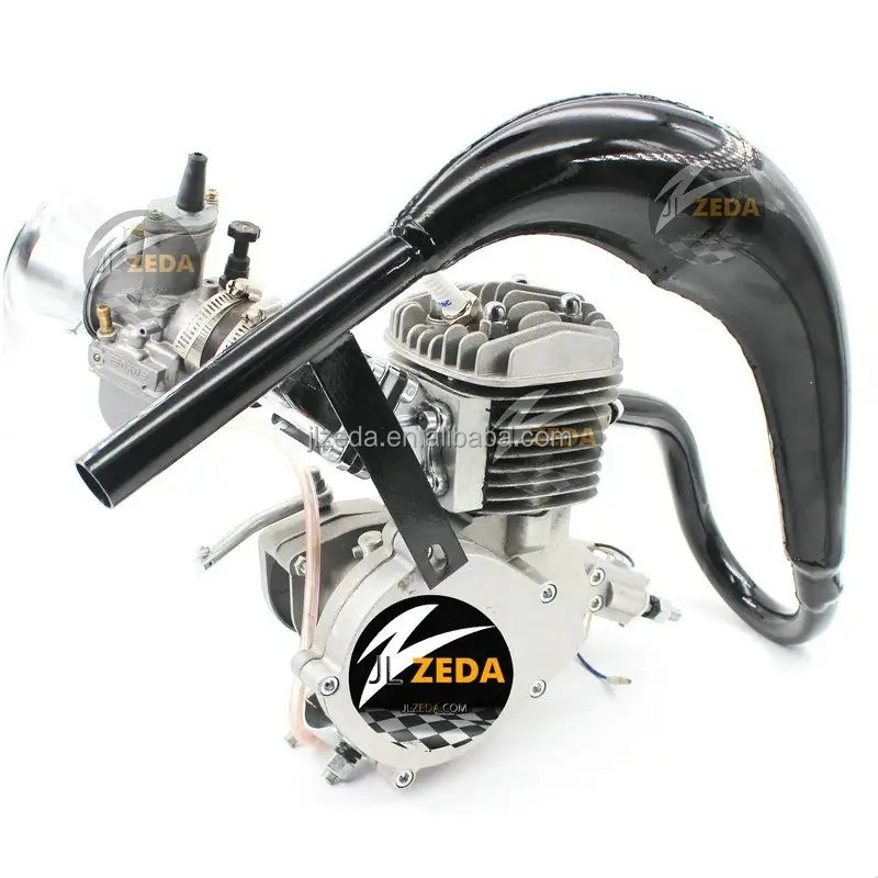 80cc बाइक किट इंजन स्पेयर पार्ट्स एग्जॉस्ट पाइप ZEDA88 मफलर 2 टेम्पो 100cc 110cc