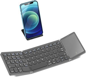 Rechargeable Folding Tri <strong>Keyboard</strong> <strong>bluetooth</strong> 3 <strong>Devices</strong> Trackpad <strong>bluetooth</strong> <strong>Keyboard</strong> for Smartphone and Pc ipad 5th Generation - Product Image 1