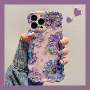 Ins Wave <strong>Style</strong> Oil Painting Flower Phone Case for IPhone13 <strong>Apple</strong> 14Pro Max and XR 11 Pro Shockproof Niche Protective Cover - Product Image 4