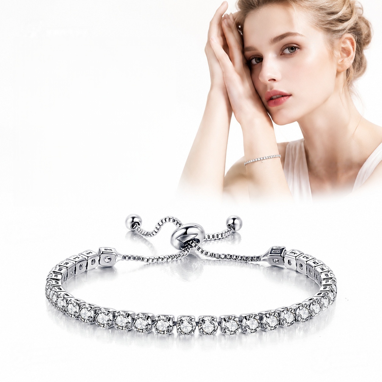 White diamond-silver