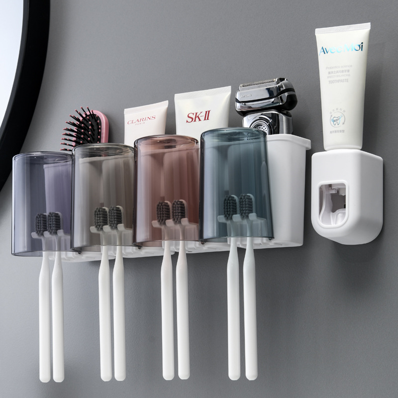 Four-cup toothpaste dispenser