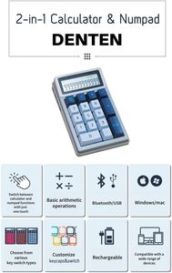 Teclado mecánico numérico Universal DENTEN calculadora 17 teclas Mini teclado numérico 5,0 USB inalámbrico para ordenador portátil de escritorio PC
