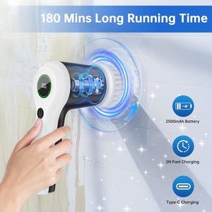 <span class=keywords><strong>6</strong></span> değiştirilebilir kafa ile pil ile elektrikli Scrubber duş Scrubber banyo için temizleme fırçası/lavabo/pencere