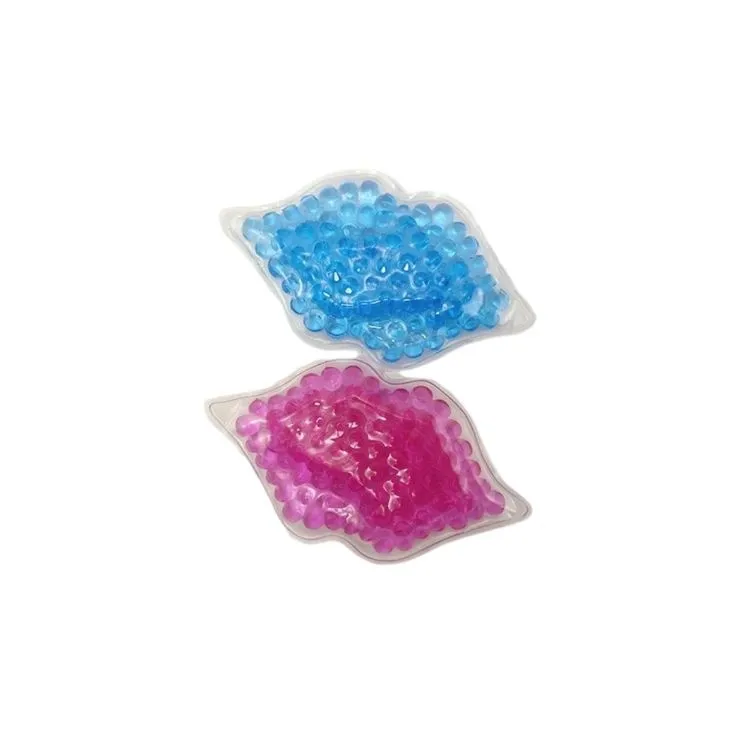 Mini coussin de perles de gel en forme de lèvres réutilisable esthétique sac de glace de perle de forme de lèvre paquet de gel chaud et froid