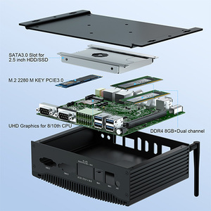 HYSTOU <strong>Excellent</strong> Industrial Fanless Intel Core i3 10110U Mini PC GPIO 2 <strong>LAN</strong> 2 COM Triple Display Output Embedded Computer