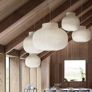 Wabi Sabi Silk Fabric <strong>LED</strong> Pendant Lights for Living Room Retro Lantern Chandelier Dining Room <strong>Loft</strong> Hanging <strong>Lamps</strong> Lustre Fixtures - Product Image 3