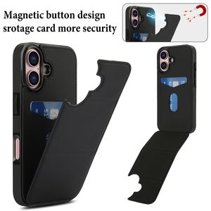 เคสโทรศัพท์หนังสามขาพับได้ kickstabd สำหรับที่ใส่บัตร Google ผิวนอกฝาหลังโทรศัพท์สำหรับ iPhone 1 13 14 15 16 PRO MAX - Product Image 5