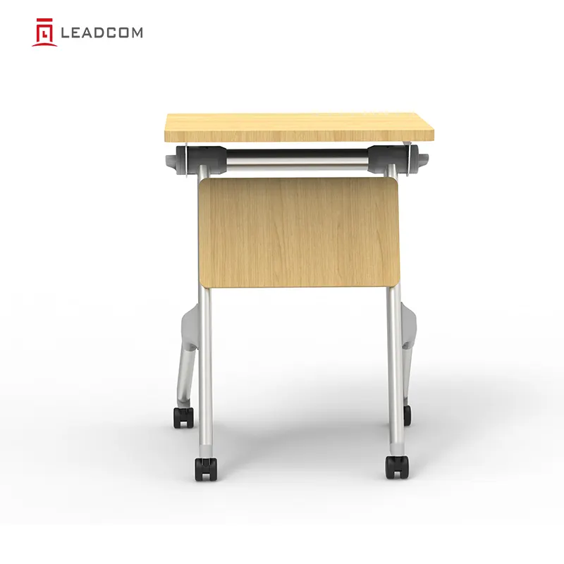 LEADCOM Clarence LS-424AS Bureau pliable à roulettes Mobilier de bureau Table de conférence en aluminium pour siège unique