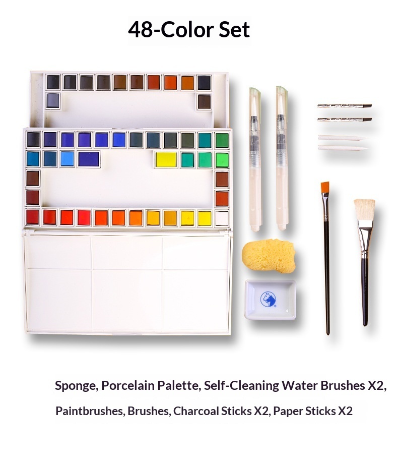 Coffret d'aquarelle solide de 36 couleurs