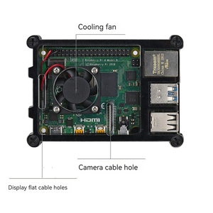 Чехол Raspberry Pi 4B, 9-слойный акриловый чехол, прозрачный черный контрастный корпус + охлаждающий вентилятор + охлаждающий ребро - Product Image 2