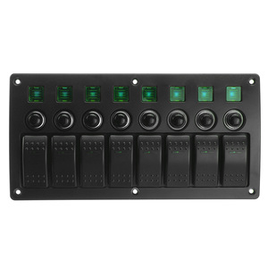 8 Gang Marine Boat Rocker Switch Panel Waterproof with <strong>Circuit</strong> <strong>Breaker</strong>, 12V ON-Off Toggle Switch Panel with Red LED Indicator - Product Image 4