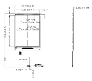<strong>2</strong>.8 Inch High Resolution <strong>LCD</strong> Display Panel 240x320 Semi-reflective Translucency Transflective Full IPS TFT <strong>LCD</strong> Screen Module - Product Image 6