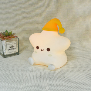 New Unique Cute <strong>Mini</strong> <strong>LED</strong> Night Light RGB Soft Silicon <strong>Star</strong> Tap Sensitive Sensor Bedroom Home Decor USB Rechargeable - Product Image 1