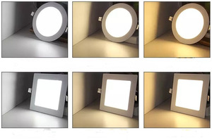 4 "6" Ultra ince gömme tavan ışık bağlantı kutusu ile yuvarlak kare Panel ışık Downlight 3 CCT ince Led Panel avrupa amerika - Product Image 5
