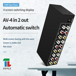 AV <strong>Video</strong> and Audio Automatic Switcher 4 in 2 Out Remote Control Selection Chip <strong>Switch</strong> 4port - Product Image 2