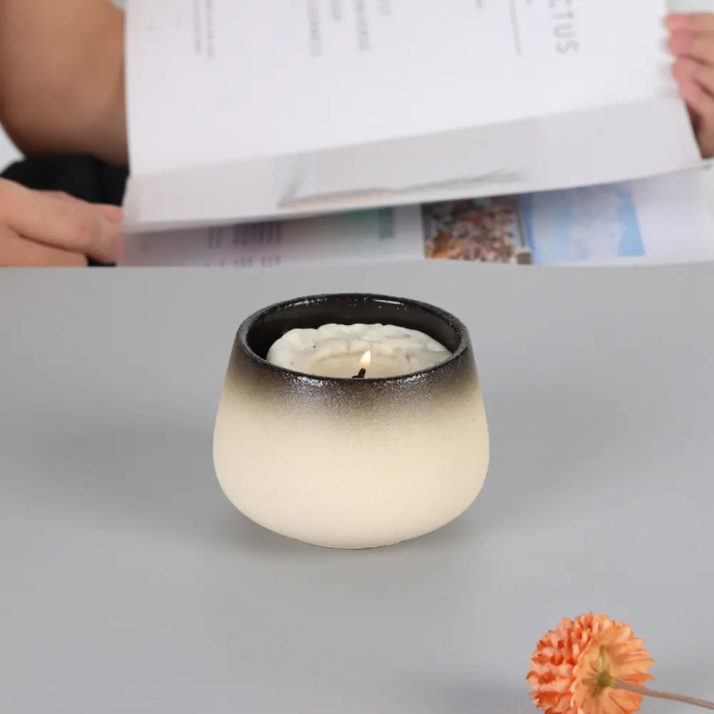 Vasos para velas de cerámica a granel de diseño personalizado, perfectos para proyectos de bricolaje y artesanos, elegantes y funcionales