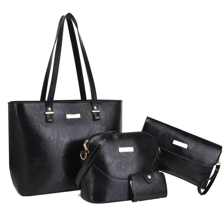 4 Uds 2021 gran oferta de cuero de la pu bolsos de moda para mujer bolsos de hombro Sac principal bolso bolsa de