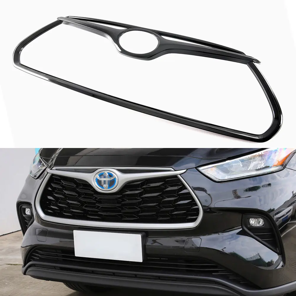 Embellecedores de rejilla delantera para coche Toyota Highlander, accesorios de Exterior, correas de rejilla delantera, nuevo, precio de fábrica, 2021, 2022