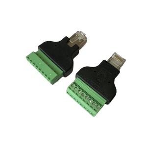 Ethernet <strong>RJ45</strong> 8P8C Male Plug to AV 8 Pin Screw Terminal CCTV Block Converter Adapter - Product Image 1