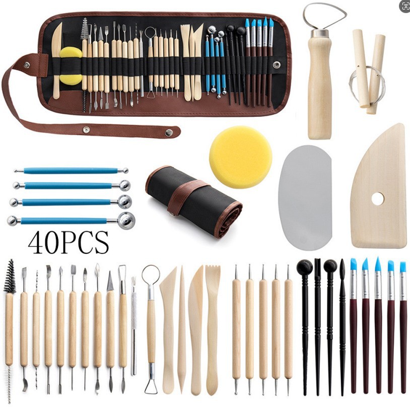 ชุดถุงผ้าดินเหนียว Kw-t-581 จำนวน 40 ชิ้น - สีผสม - ถุงผ้า OPP