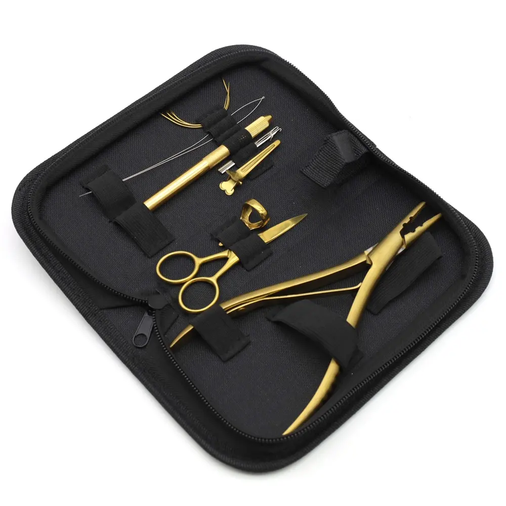 Alicate de extensão de cabelo arlany, cor personalizada, aço inoxidável, multifuncional, kit de ferramentas de extensão de cabelo