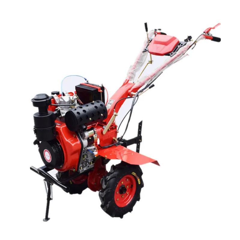 Meilleur mini motoculteur à essence petit cultivateur de champ Mini motoculteur agricole multifonctionnel avec outils Ridger fournis Rouge 110 Huamo