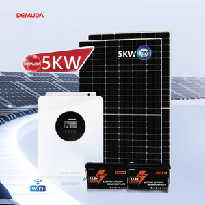 ระบบแผงโซลาร์เซลล์5KW 10000วัตต์พร้อมแบตเตอรี่กลับด้านพลังงานไฮบริด10KVA ระบบสุริยะทั้งหมดในตัวเดียว - Product Image 1