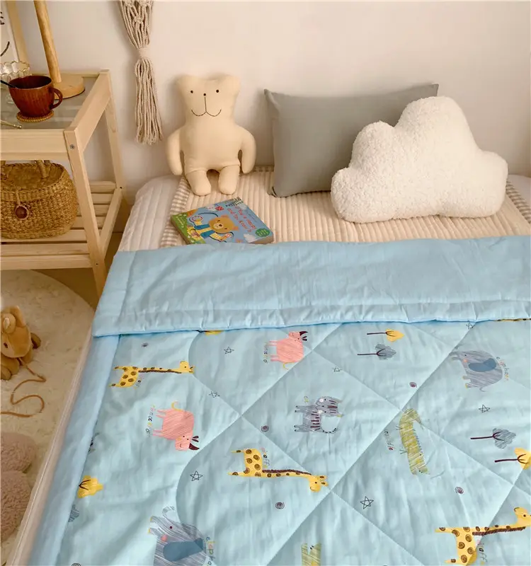 Edredón de Algodón 100% con diseño impreso para niños, juego de cama de cuna para bebé, venta al por mayor