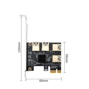 Gold PCIE Splitter PCI-E Riser Card 1ถึง4 USB 3.0 Multiplier Hub X16 PCI Express 1X 16X อะแดปเตอร์ - Product Image 3