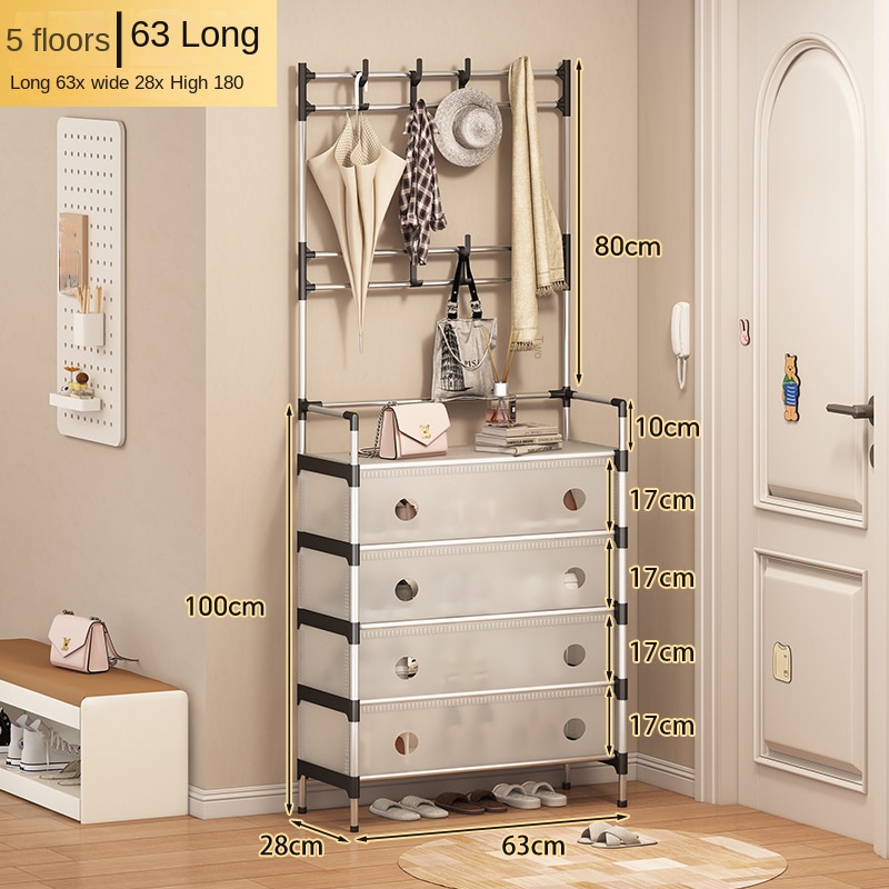 Étagère à chaussures et chapeaux à 5 niveaux de 63 cm