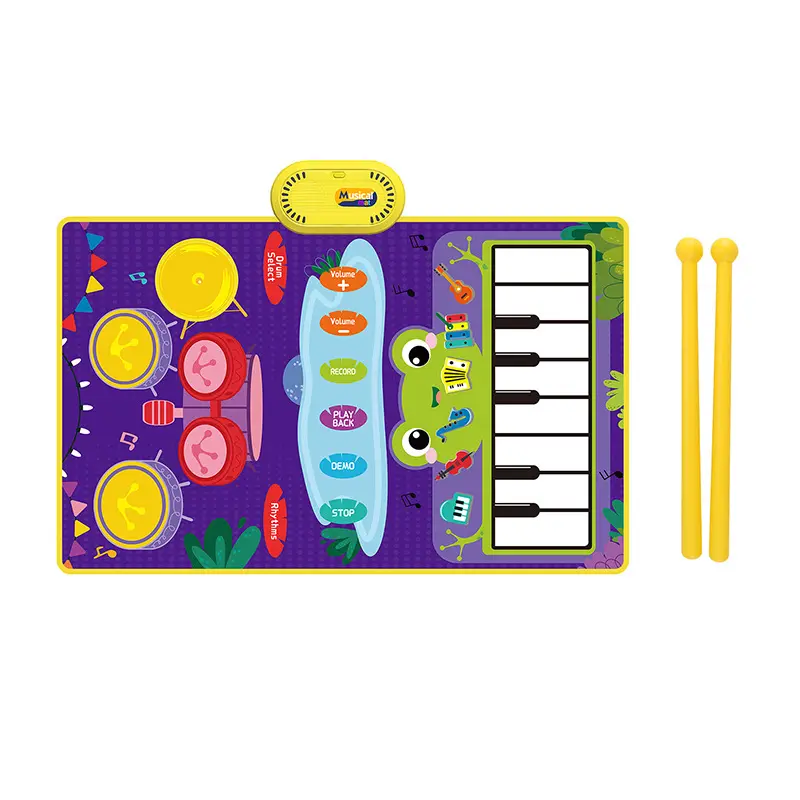 Oem personalizado oferta especial juego manta bebé actividad gimnasio Mat Musical bebé juego Mat Piano con Animal sonajero Juguetes