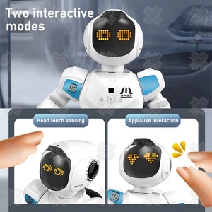 KW Fernbedienung Roboters pielzeug für Kinder, programmier bare RC Smart Roboter mit Musik demo und LED-Ausdrucks funktion - Product Image 4
