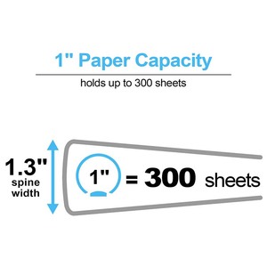 Tùy chỉnh trình bày 1 inch 3 lỗ Vòng chất kết dính bao gồm văn phòng long lanh 1-inch 3 vòng chất kết dính với 2 túi nội thất - Product Image 3