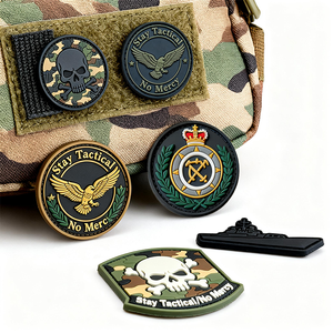 Nhà máy tùy chỉnh 3D ngụy trang PVC chiến thuật vá với hộp sọ thiết kế - Product Image 4