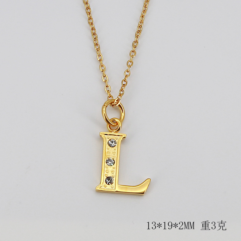 (ทอง) ตัวอักษร L (รวมสร้อย)