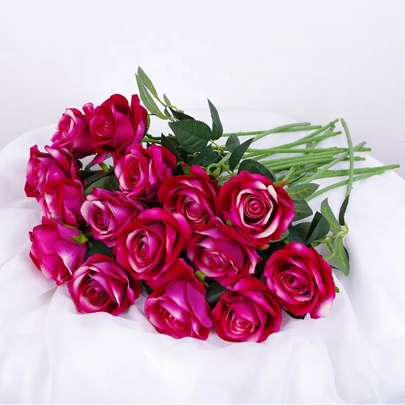 JAD FLOWER Top Seller artificiale singolo giardino fiori di rosa stelo individuale Rose di velluto artificiali