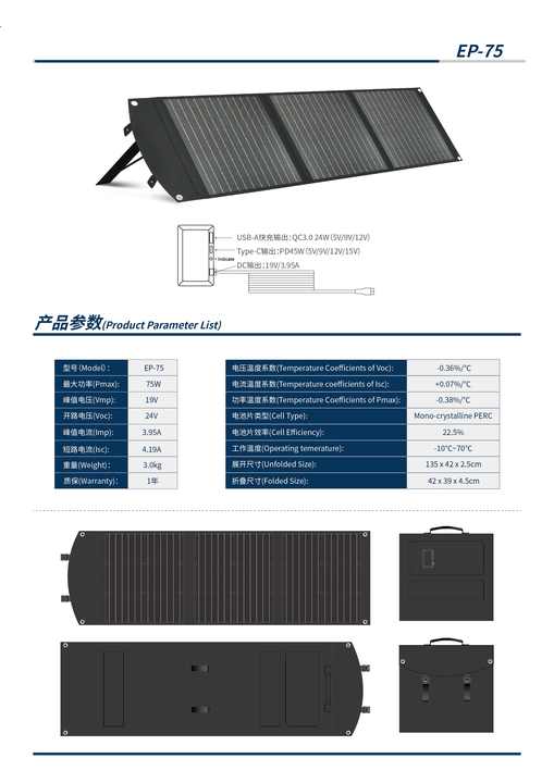 OEM panel daya tenaga surya BBQ luar ruangan darurat Kemah 75w Power Bank portabel