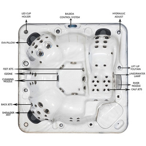 Sonsuz 6 kişi yüzmek Jet havuzu jakuziler ve yüzme Jakuzzi Spa yüzme havuzu yeni tasarım Spas kontrol kaplıcalar açık akrilik Modern - Product Image 2