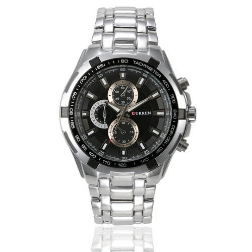 5 white case black dial