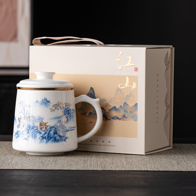 Yangzhi jade porcelain office cup, see picture