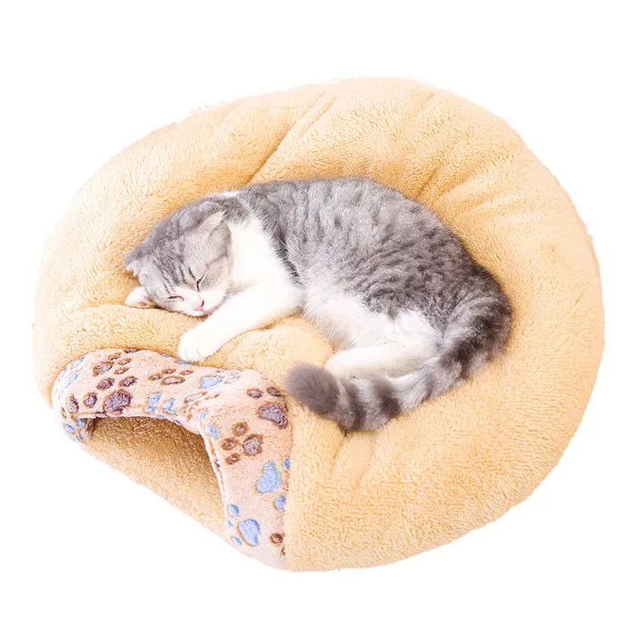 Soft Sleeping Round Plush Cat Warm Bed House cat pet warm bed removable cushion cave house cat tent nest pet bed