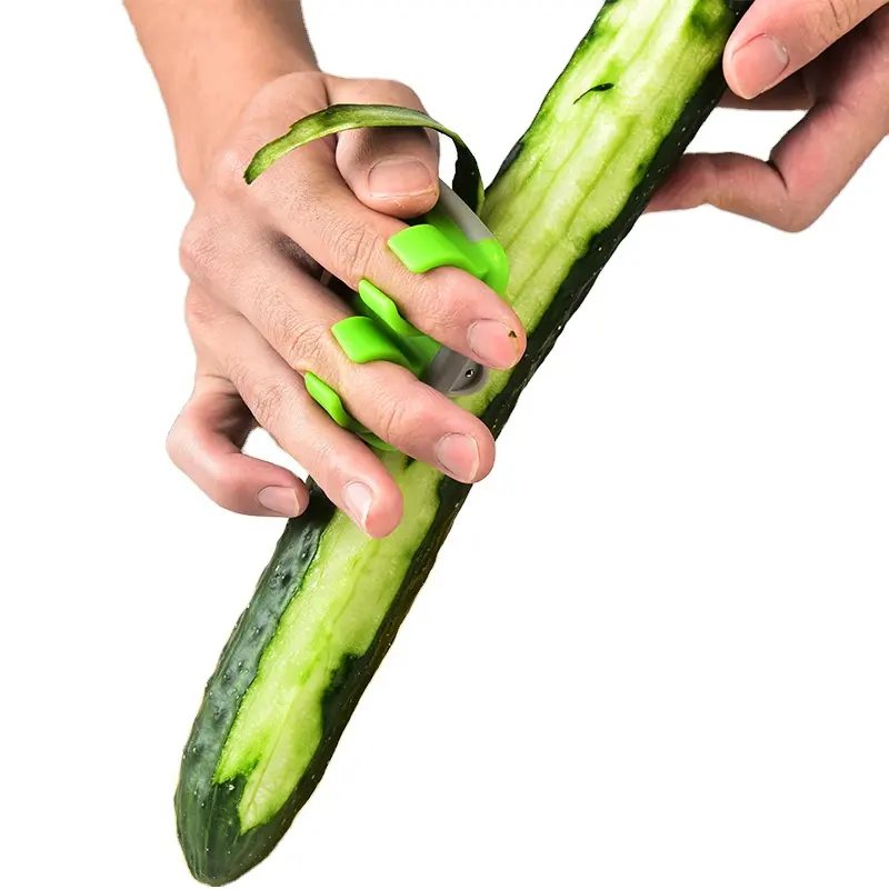 New design Creative Smart Kitchen Gadget For Home Plastic Stainless Steel Double Finger Fruit Peeler For Potato Vegetable