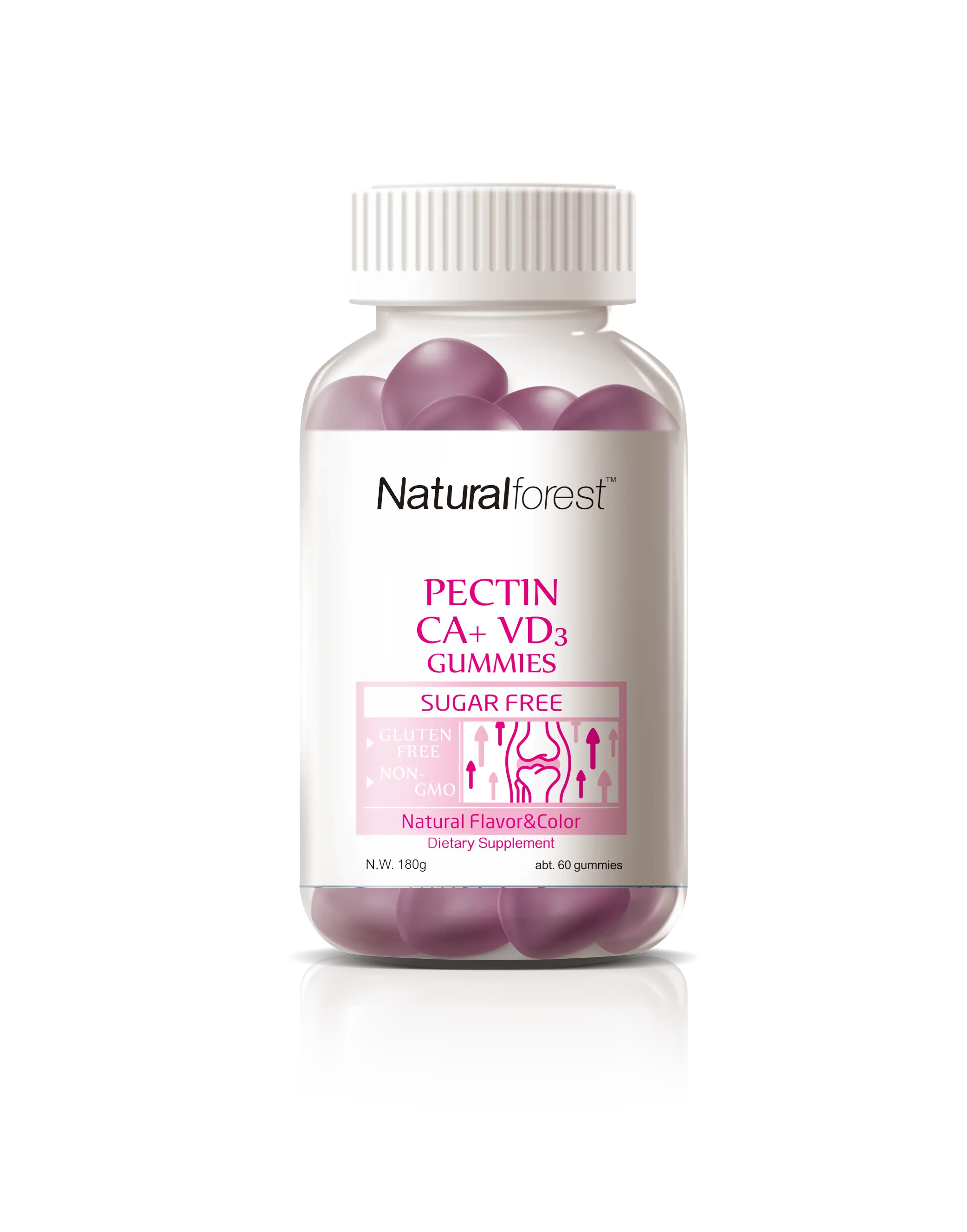 Vitamina sem açúcar suplemento alimentar oem, doces sem calcio e vd de vitaminas do gummy