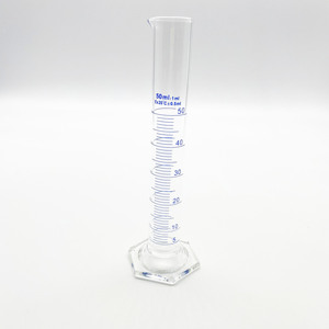 50ml Laboratory Use Science Research Borosilicate <strong>Glass</strong> <strong>3.3</strong> Measuring Cylinder with Hexagonal Base - Product Image 1