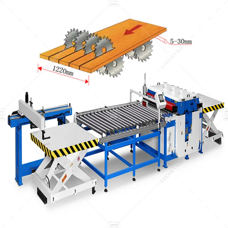 Wood Plate 30MM Thickness MDF Board Square Wood Cutting Automatic Multi Rip Saw